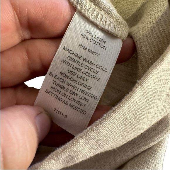 NWT Liz Claiborne Linen Cotton Blend Pants Flax cream beige women’s large - Picture 5 of 9